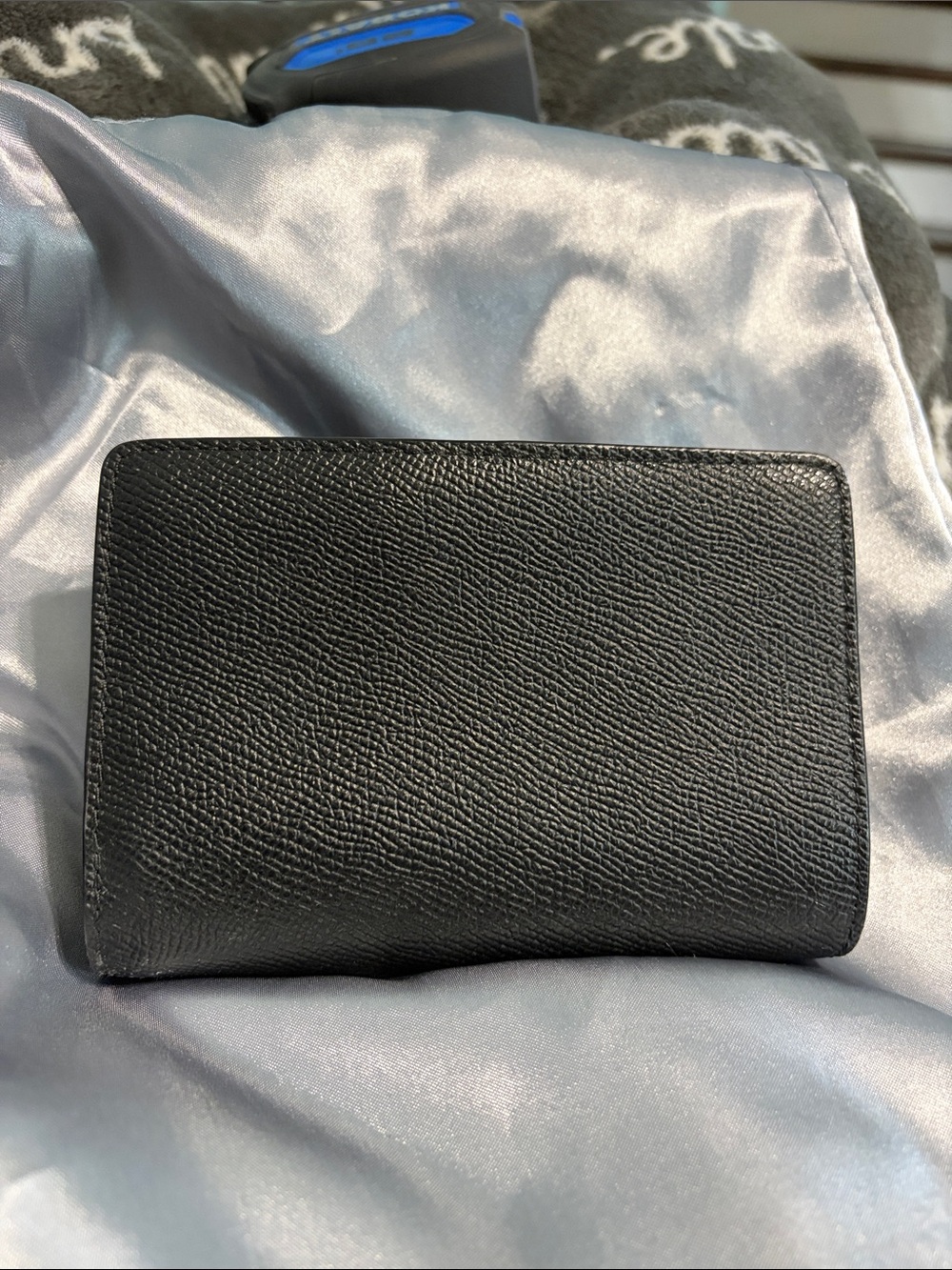 Coach Black Pebbled Leather Snap Wallet with Gold Logo Hardware - Picture 2 of 5